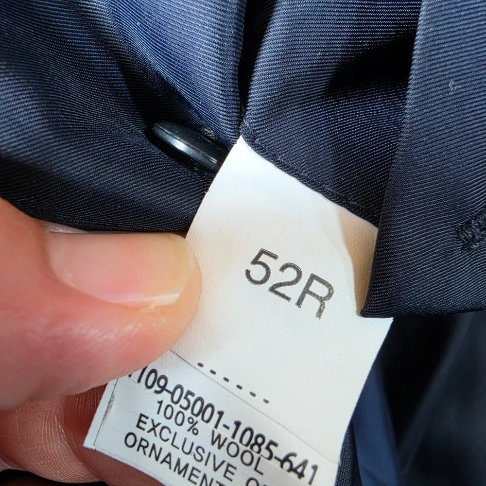 Jos. A. Bank Full Suit Mens 52R Blue Traveler's Collection Tailored 100% Wool